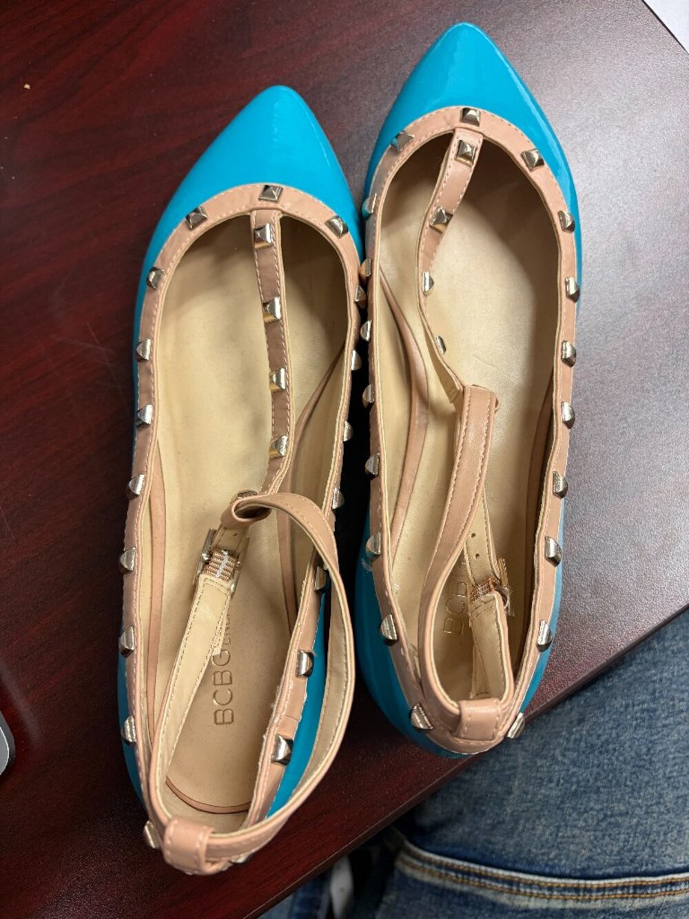 BCBG Generation Teal Studded Flats